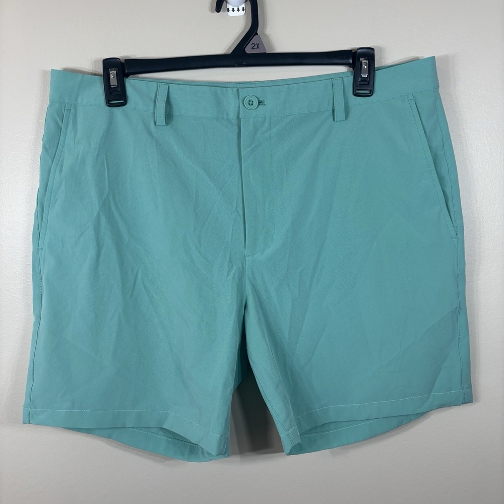Vineyard Vines Shorts Mens 38 Green Fairway Chino Performance 9 Inseam Tech